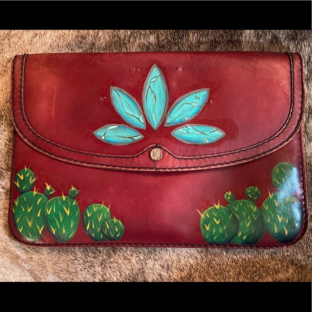 Hand painted red clutch